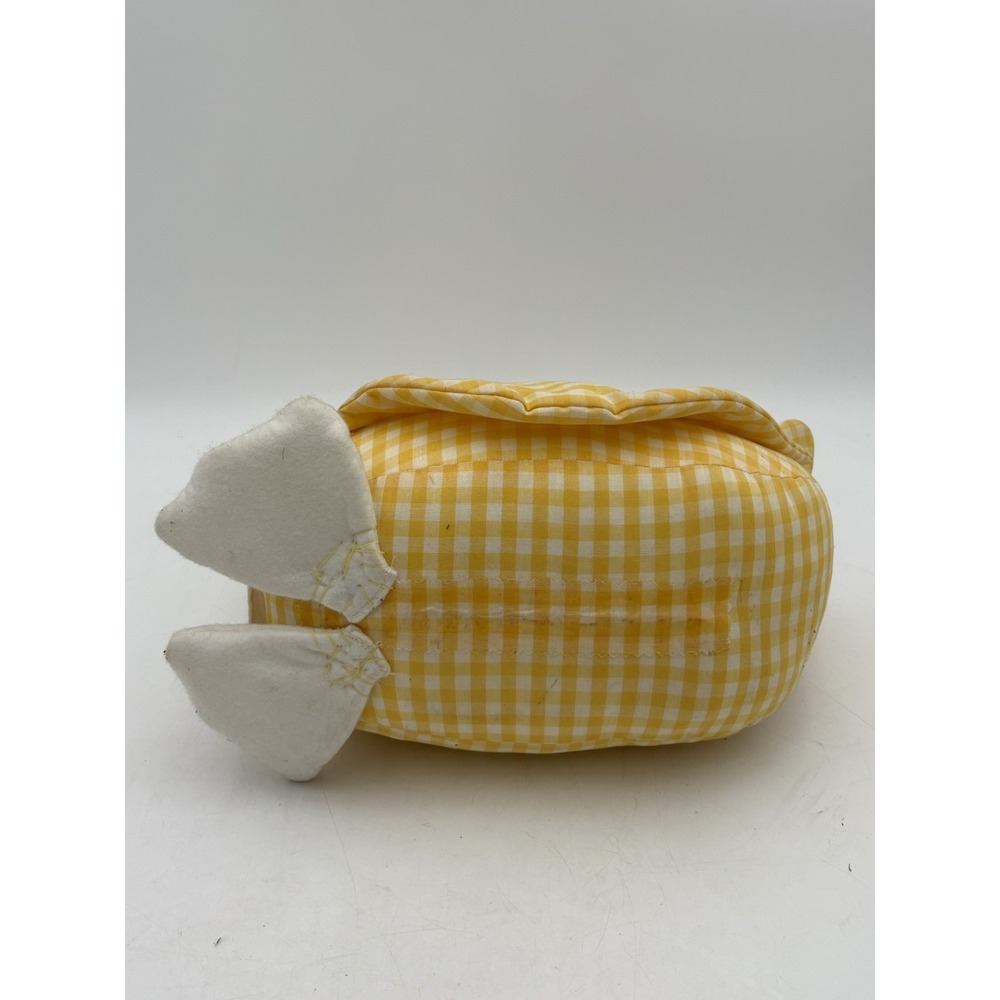USA Vintage Cottagecore Stuffed Fabric Mother Goose Granny Lace Yellow Check‎ - Picture 8 of 11